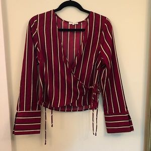 Striped wrap shirt